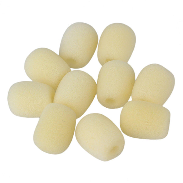 Microphone Accessories 8mm Yellow Mic Wind Shield Sponge Skin EY-M03 for Headset Mic Pack of 10