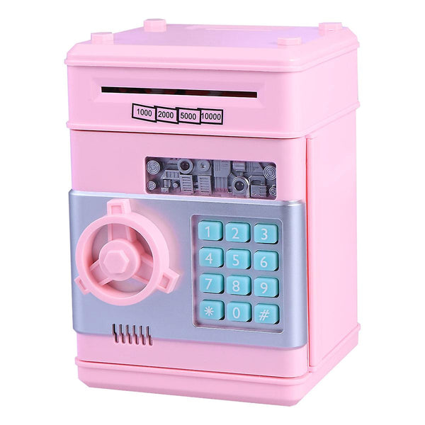 Pink Children's Money Saving Bank Deposit Box Intelligent Voice Mini Safe Coin Vault For Kids With Pass Code (pink Button Rom Color) DT4266