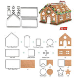 Kitchen molds 10pc 3d gingerbread house cookie cutters set stainless steel christmas scenario biscuit mold