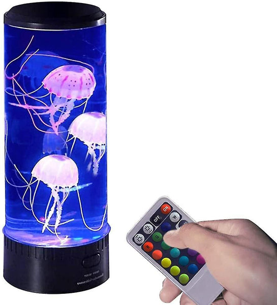Lamps led jellyfish lava lamp usb electric mood round with 3 fake glowing jelly fish