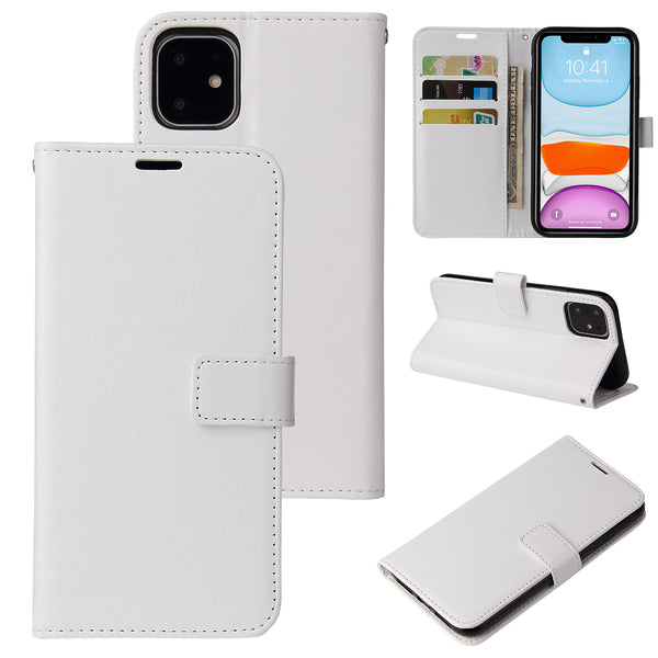 Flip Folio Leather Case for iPhone 11 white pns-3453